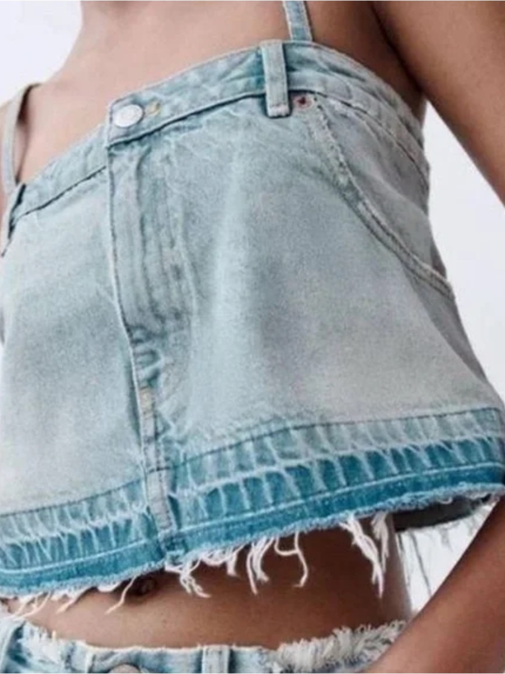 Zara Light Blue denim tank - Women NWOT - Picture 4 of 10